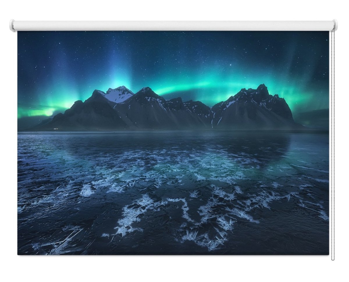 Northern Lights over Frozen Lake Printed Picture Photo Roller Blind- 1X1286744 - Art Fever - Art Fever