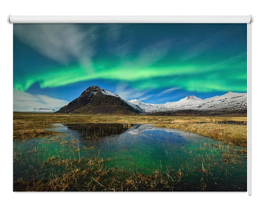 Northern Lights Over the Icelandic Lake Printed Picture Photo Roller Blind- 1X1275896 - Art Fever - Art Fever