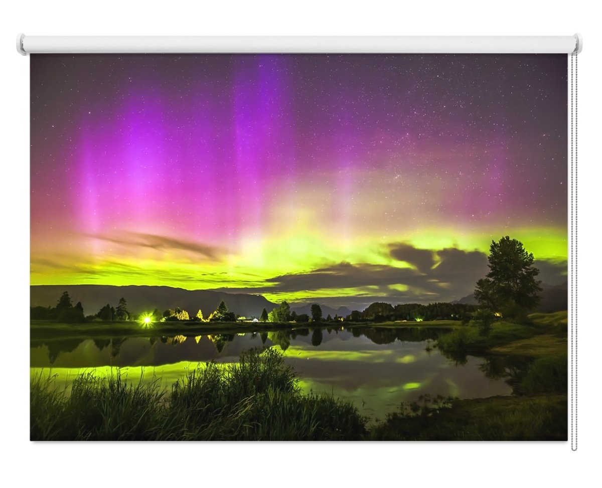 Northern Lights over the Lake Printed Picture Photo Roller Blind- 1X966990 - Art Fever - Art Fever
