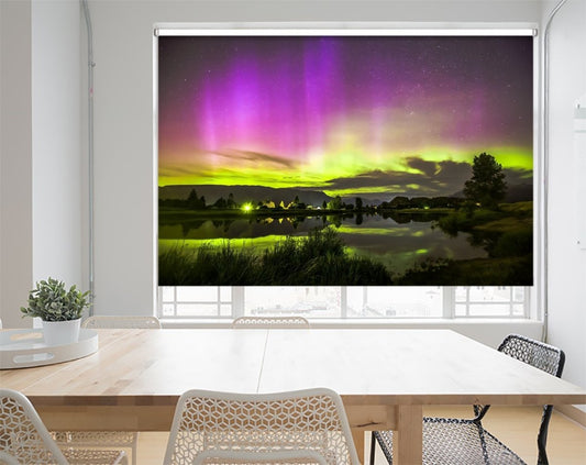 Northern Lights over the Lake Printed Picture Photo Roller Blind- 1X966990 - Art Fever - Art Fever