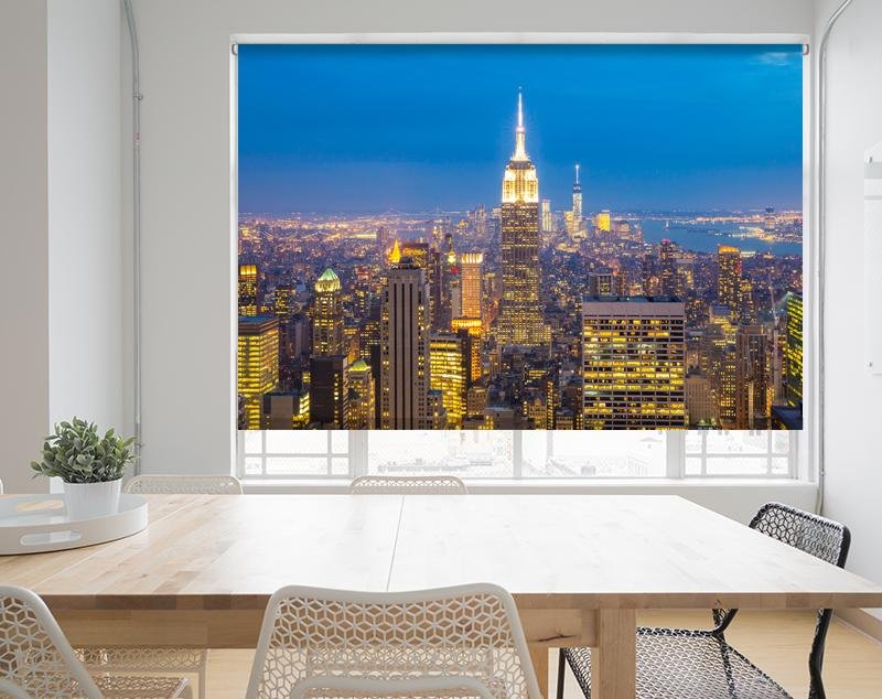 NYC Empire State Building Lights at Night Printed Picture Photo Roller Blind - RB688 - Art Fever - Art Fever