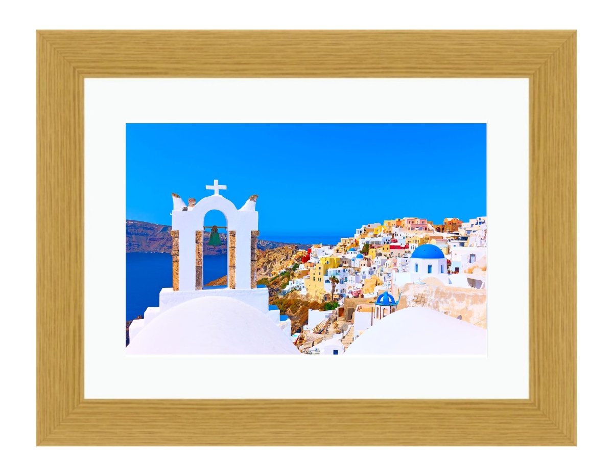 Oia Town In Santorini, Greece Framed Mounted Print Picture - FP63 - Art Fever - Art Fever