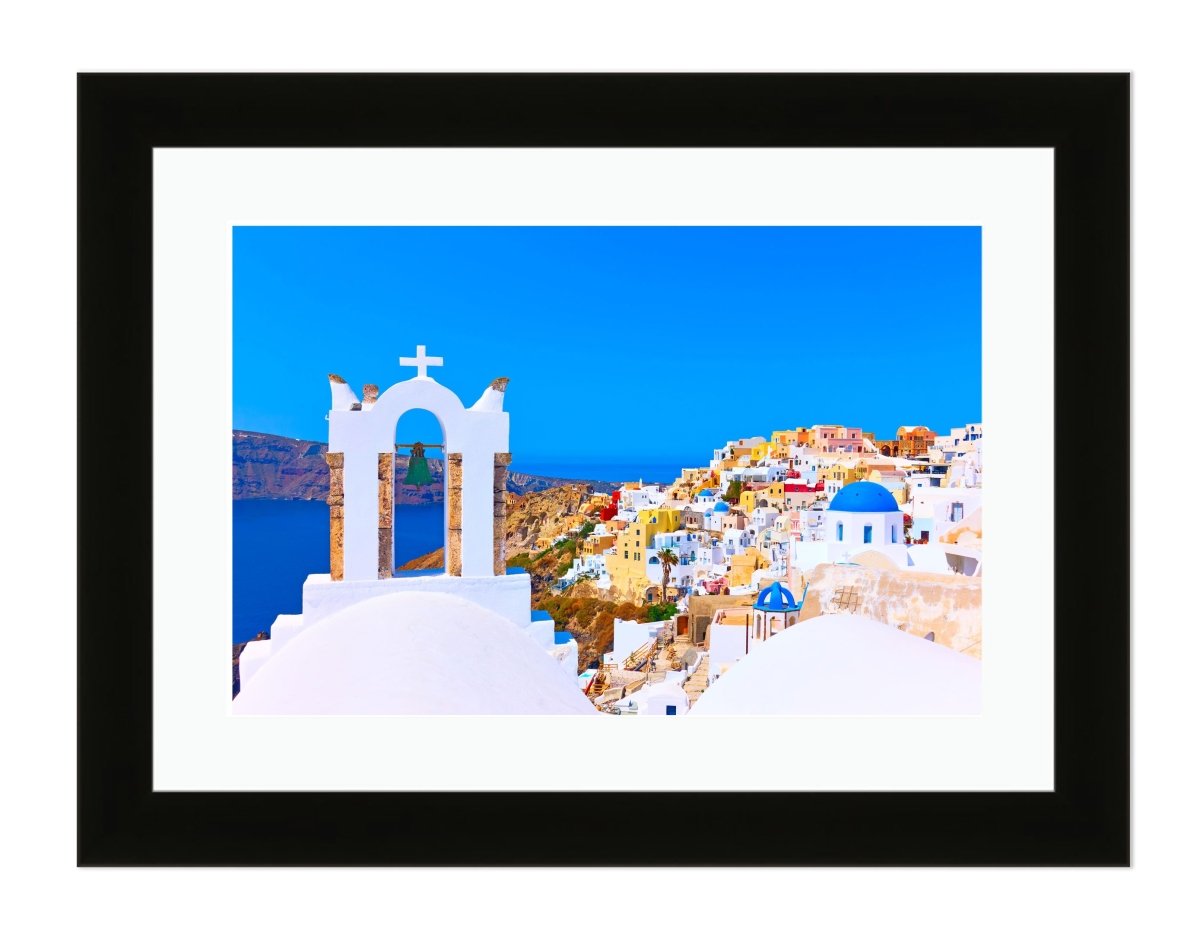 Oia Town In Santorini, Greece Framed Mounted Print Picture - FP63 - Art Fever - Art Fever