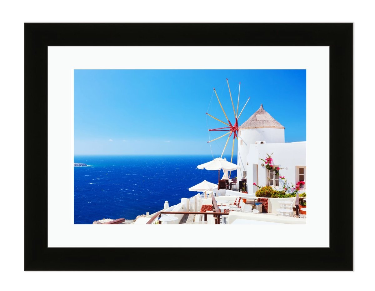 Oia Town On Santorini Island Framed Mounted Print Picture - FP55 - Art Fever - Art Fever