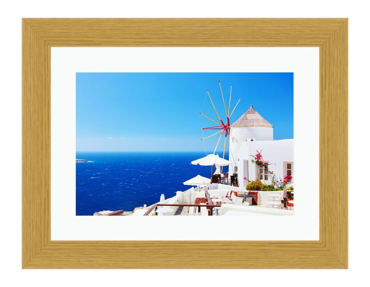 Oia Town On Santorini Island Framed Mounted Print Picture - FP55 - Art Fever - Art Fever