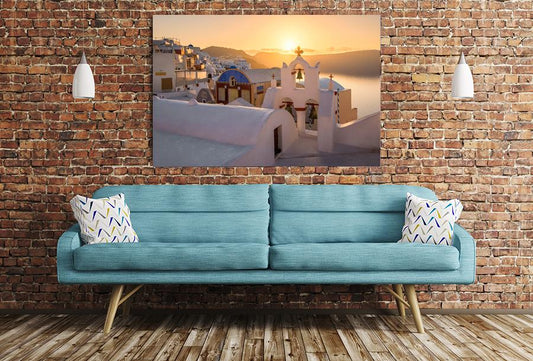 Oia Village In The Morning, Santorini, Greece Image Printed Onto A Single Panel Canvas - SPC14 - Art Fever - Art Fever