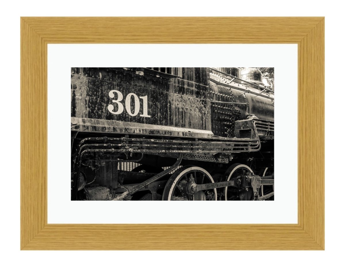 Old Black Locomotive Engine Framed Mounted Print Picture - FP18 - Art Fever - Art Fever