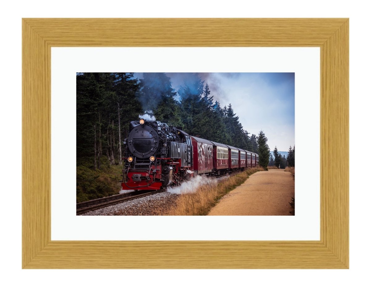 Old Black Steam Locomotive Framed Mounted Print Picture - FP26 - Art Fever - Art Fever