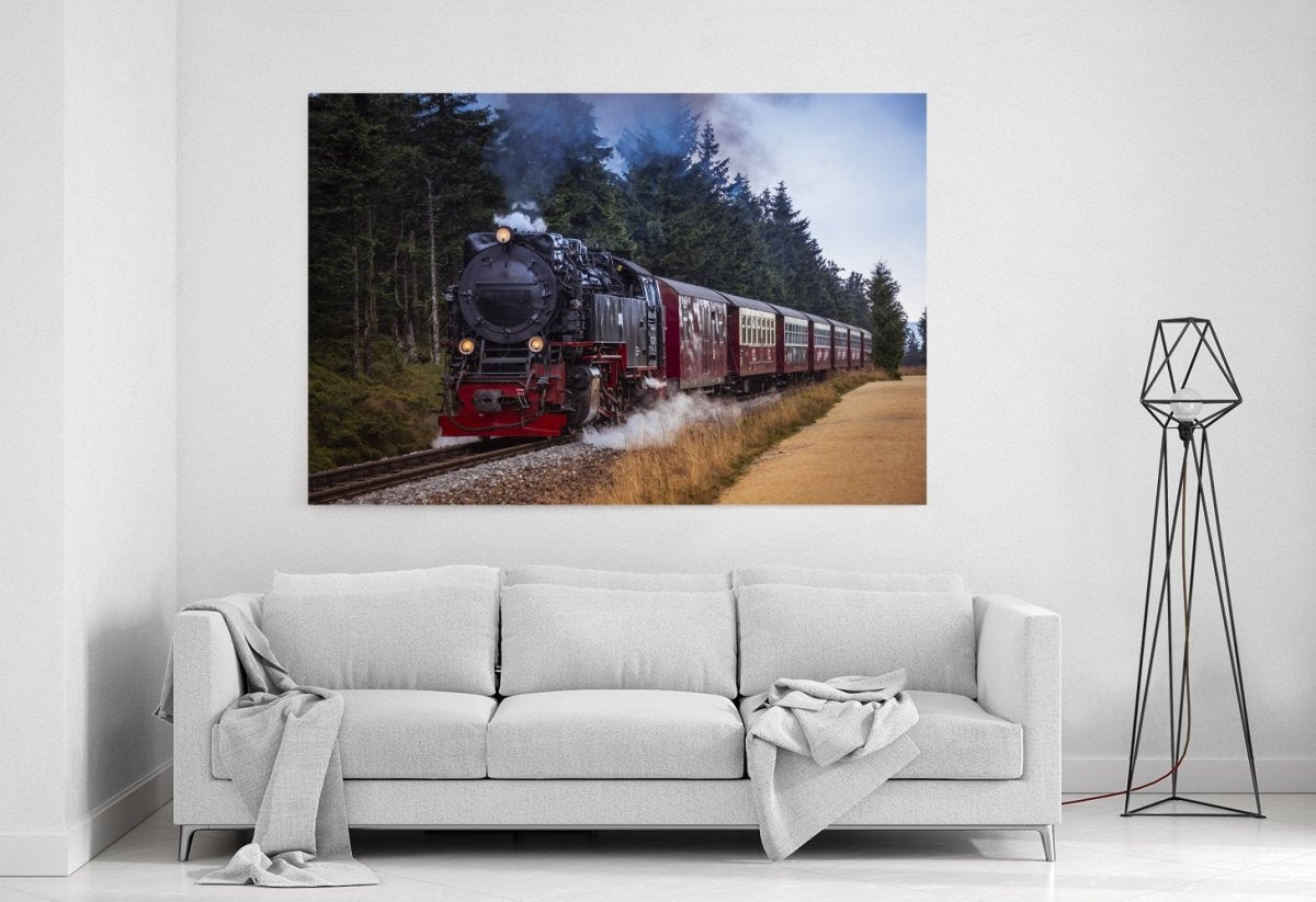 Old Black Steam Locomotive In Germany Canvas Print Picture - SPC231 - Art Fever - Art Fever