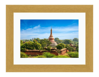 Old Buddhist Temples At Bagan Kingdom, Myanmar (Burma) Framed Mounted Print Picture - FP61 - Art Fever - Art Fever