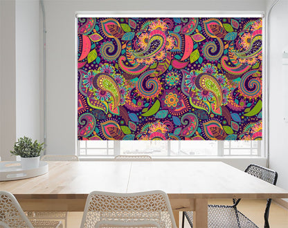 Paisley And Decorative Flowers Design Printed Photo Roller Blind - RB1229 - Art Fever - Art Fever