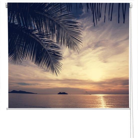 Palm tree view at sunset Tropical Printed Picture Photo Roller Blind - RB73 - Art Fever - Art Fever