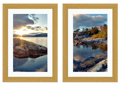 Panoramic View Of Norwegian Fjord Set of 2 x Framed Mounted Prints - FP82 - Art Fever - Art Fever