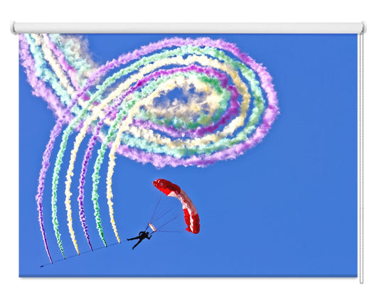Parachute Spiral Air Show Printed Picture Photo Roller Blind - 1X1043846 - Art Fever - Art Fever