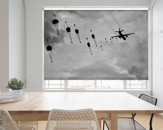 Paratroopers Skydiving Printed Picture Photo Roller Blind - 1X40652 - Art Fever - Art Fever