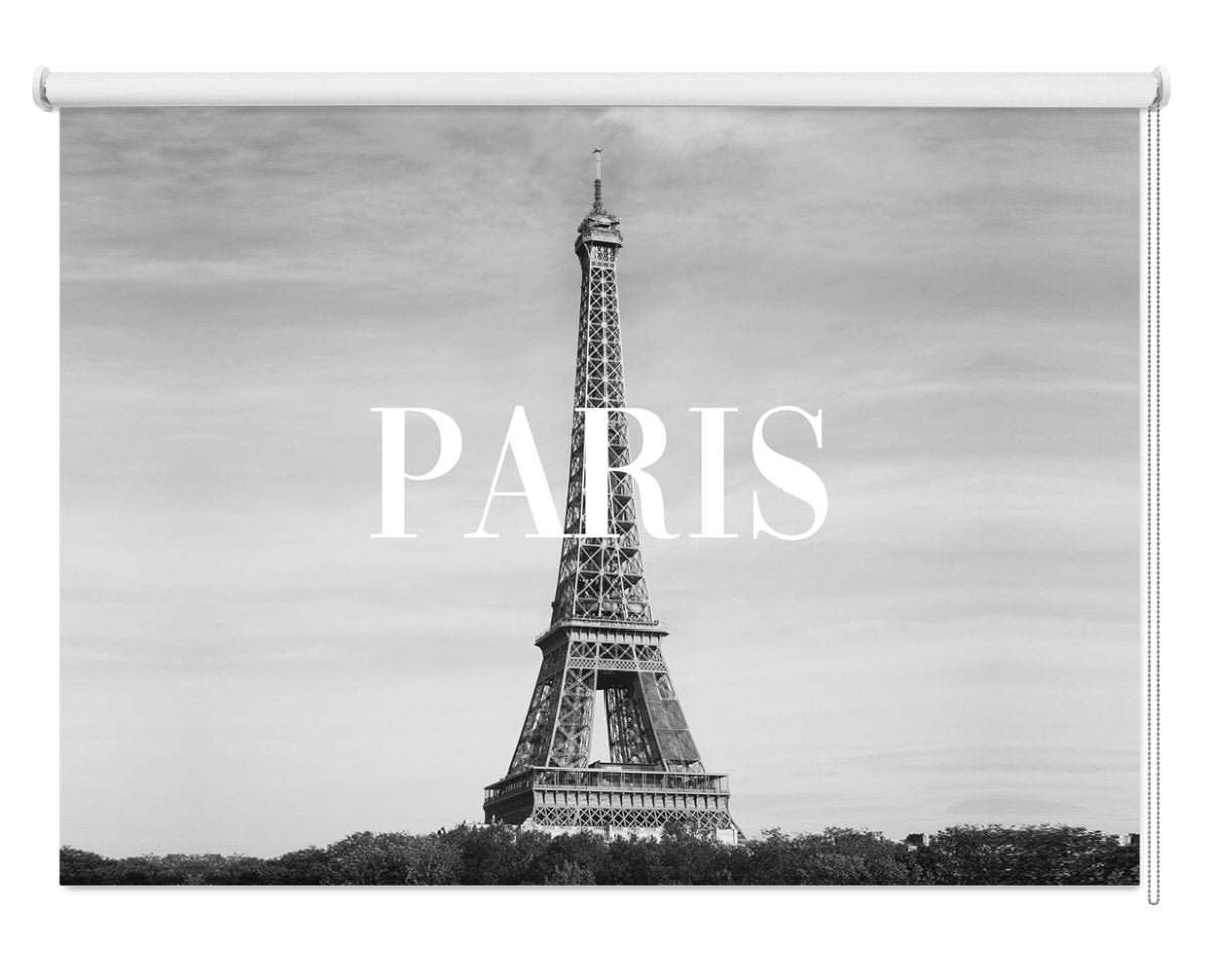 Paris Eiffel Tower Text 2 Printed Photo Roller Blind - 1X2365343 - Art Fever - Art Fever