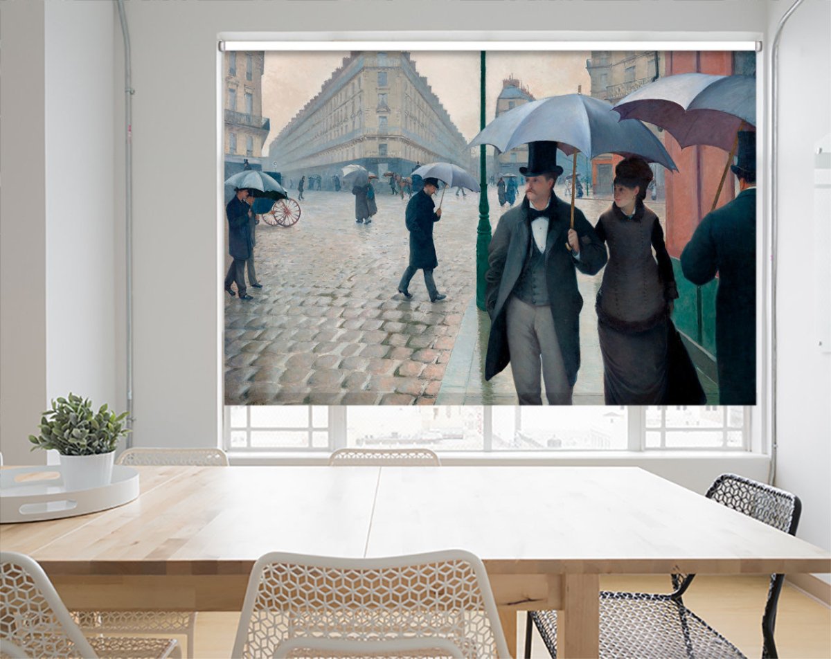 Paris Street Rainy Day by Gustave Caillebotte Printed Photo Roller Blind - RB1238 - Art Fever - Art Fever
