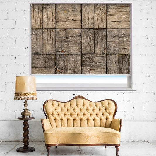 Parquet Style Wooden Deck Printed Photo Picture Roller Blind - RB393 - Art Fever - Art Fever