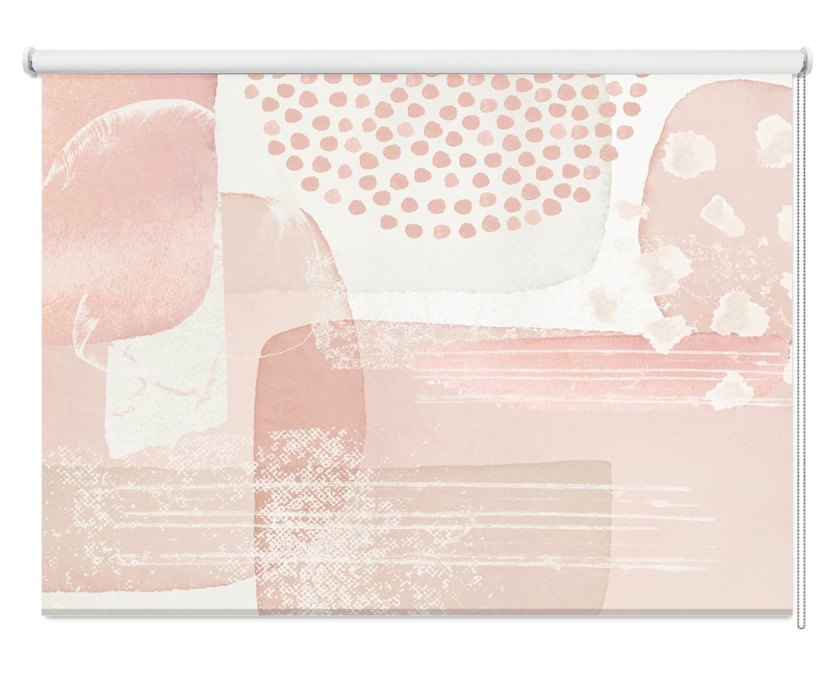 Pastel Peach Pink Abstract Brush Strokes Printed Picture Photo Roller Blind - 1X2495173 - Art Fever - Art Fever