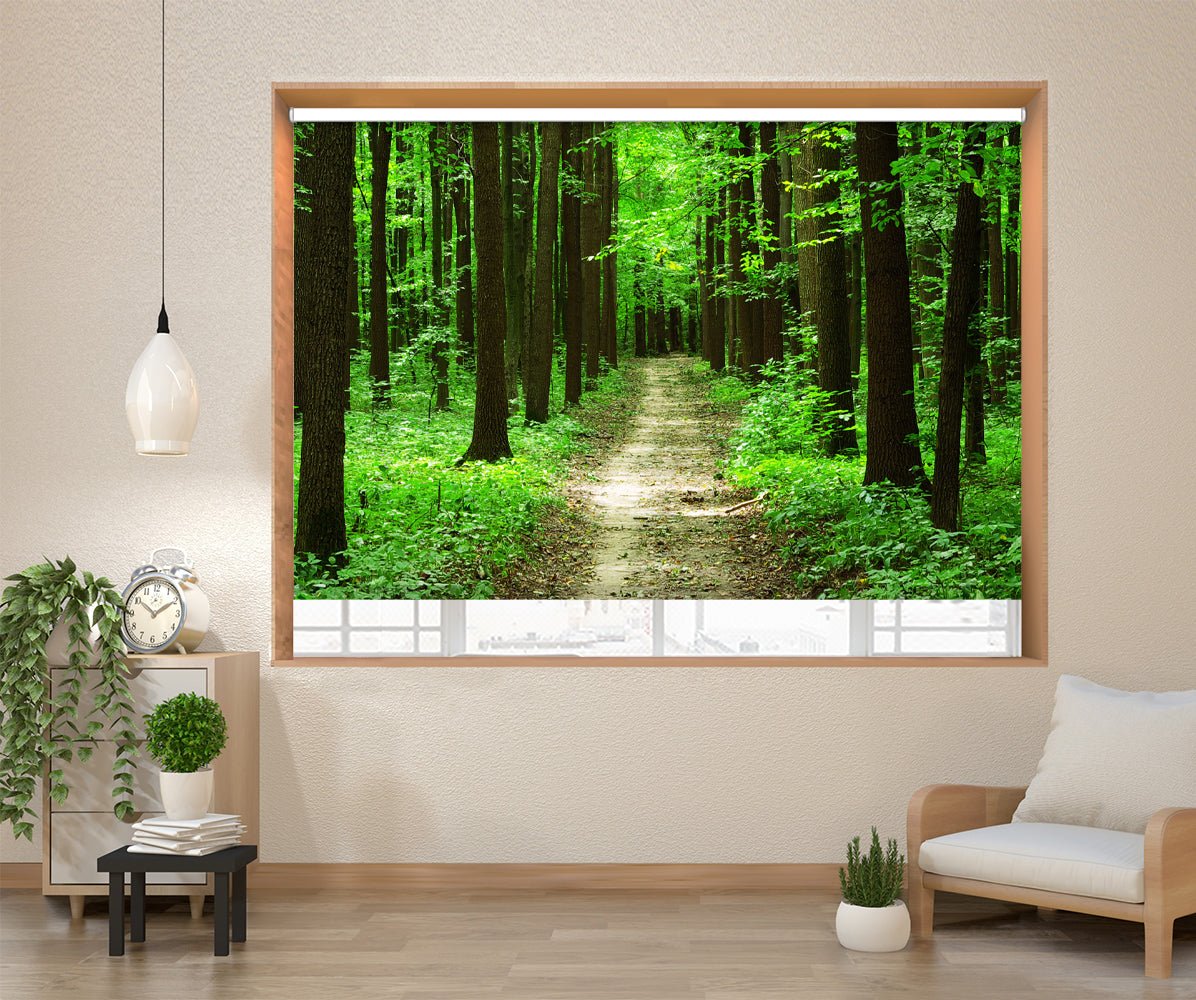 Path through the green forest Printed Picture Photo Roller Blind - RB669 - Art Fever - Art Fever