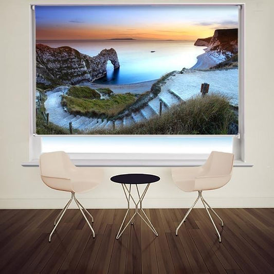 Path to Durdle Door in Dorset at Sunset Printed Picture Photo Roller Blind - RB507 - Art Fever - Art Fever