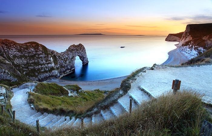 Path to Durdle Door in Dorset at Sunset Printed Picture Photo Roller Blind - RB507 - Art Fever - Art Fever