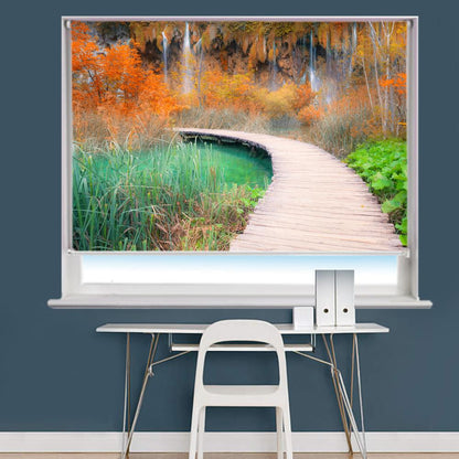 Pathway to the Waterfall Printed Picture Photo Roller Blind - RB707 - Art Fever - Art Fever
