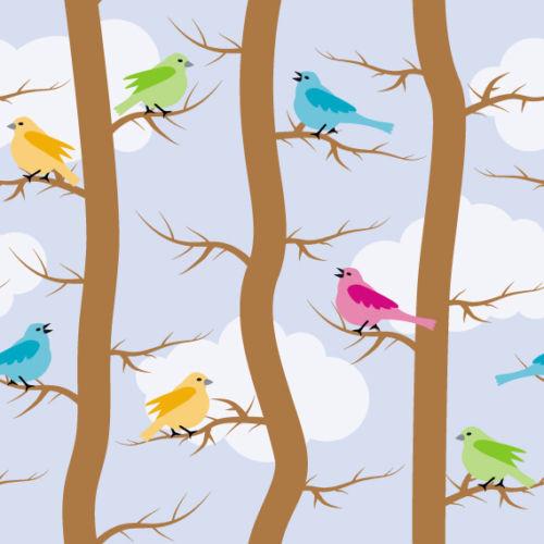 Pattern With Birds And Trees Printed Picture Photo Roller Blind - RB539 - Art Fever - Art Fever