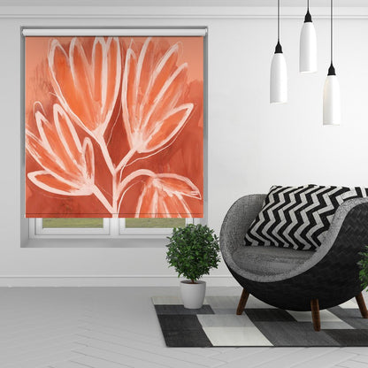 Peachy Flowers Printed Picture Photo Roller Blind - 1X2674144 - Pictufy - Art Fever