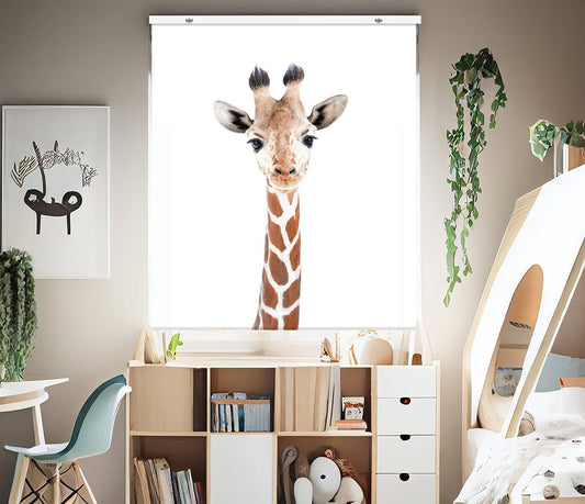Peeking Baby Giraffe EasyBlock Printed Blackout Blind with Toggle attachment - EB33 - Art Fever - Art Fever