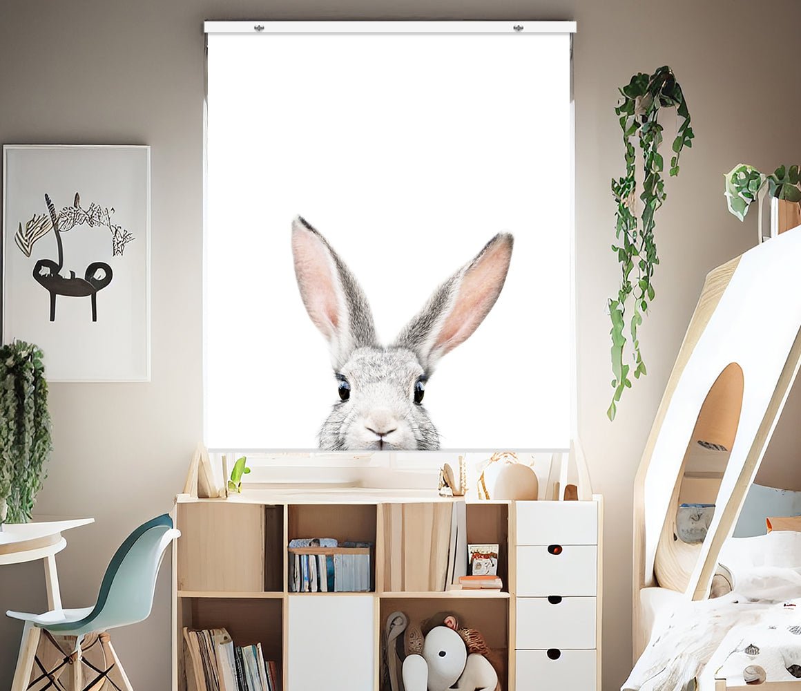 Peeking Bunny EasyBlock Printed Blackout Blind with Toggle attachment - EB29 - Art Fever - Art Fever