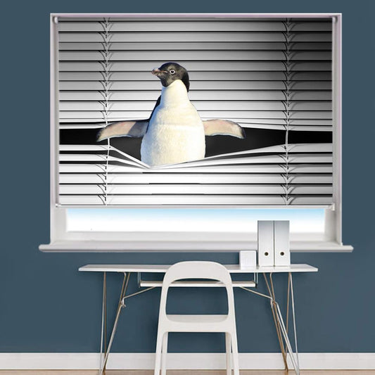 Peeking Penguin Image Printed Roller Blind - RB861 - Art Fever - Art Fever