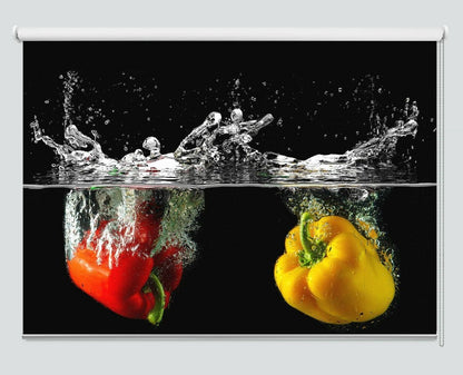 Peppers Water Splash Printed Picture Photo Roller Blind - RB794 - Art Fever - Art Fever
