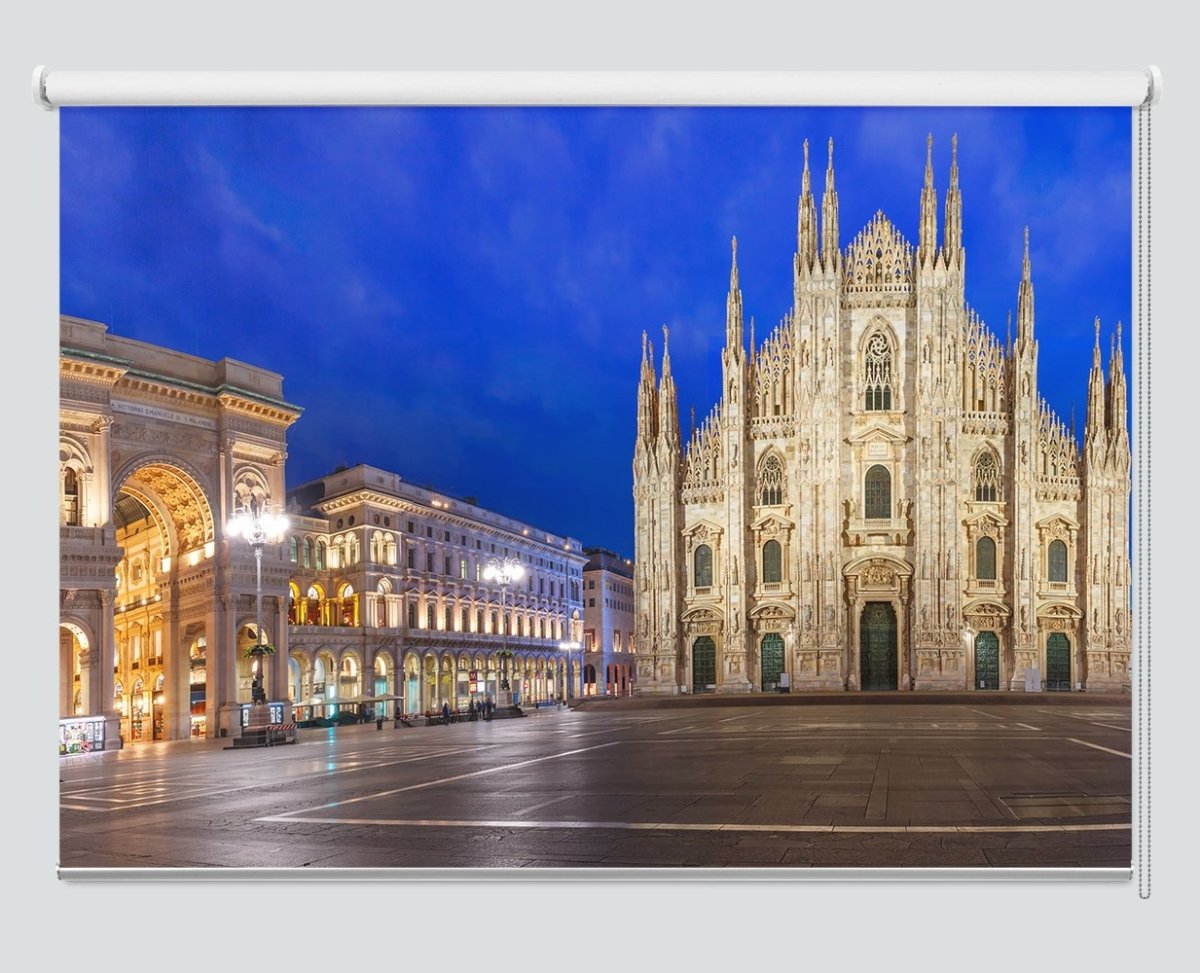 Piazza Del Duomo In Milan Italy Printed Picture Photo Roller Blind - RB1000 - Art Fever - Art Fever