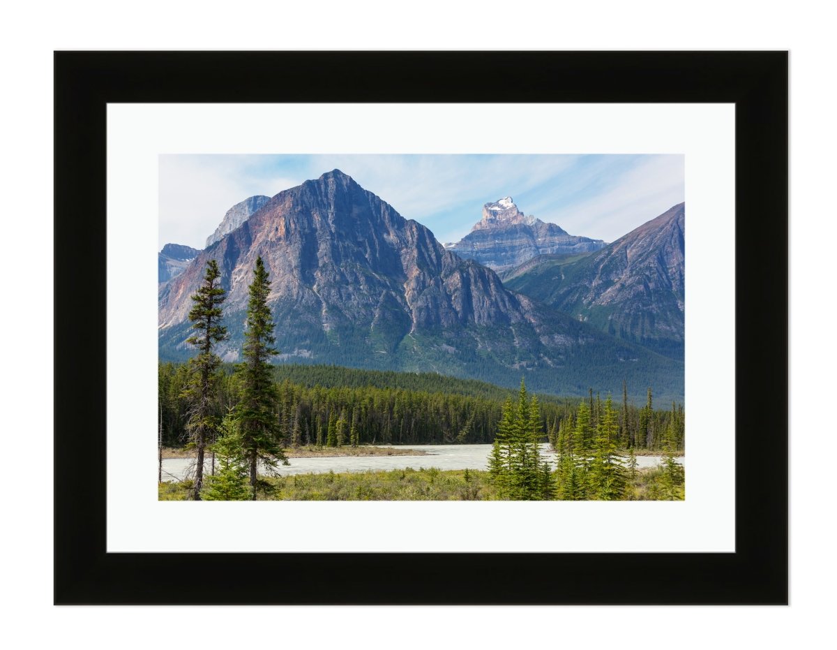 Picturesque Canadian Mountains In Summer Framed Mounted Print Picture - FP103 - Art Fever - Art Fever