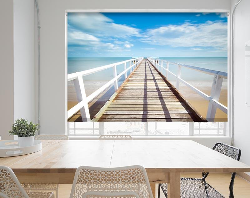 Pier out to Sea Printed Picture Photo Roller Blind - RB576 - Art Fever - Art Fever