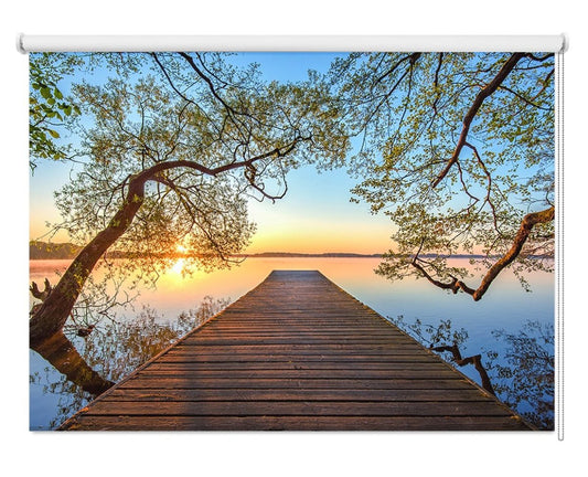 Pier to the Sunset Printed Picture Photo Roller Blind- 1X1385554 - Art Fever - Art Fever