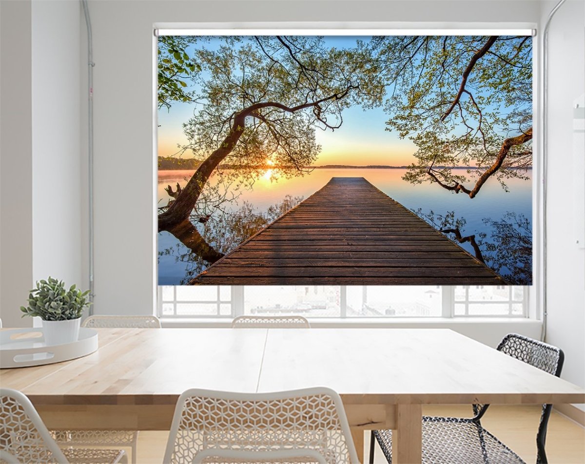 Pier to the Sunset Printed Picture Photo Roller Blind- 1X1385554 - Art Fever - Art Fever