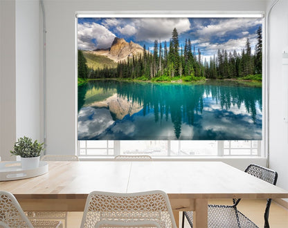 Pine Tree Forest by The Lake Printed Picture Photo Roller Blind - 1X1240868 - Art Fever - Art Fever