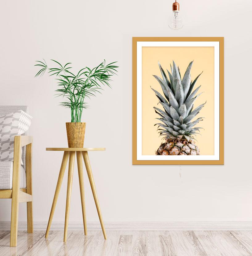 Pineapple Cream Background Botanical Wall Art Framed Mounted Print Picture - FP-1X_11 - Art Fever - Art Fever