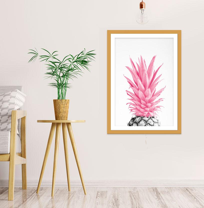 Pink Pineapple Botanical Wall Art Framed Mounted Print Picture - FP-1X_10 - Art Fever - Art Fever