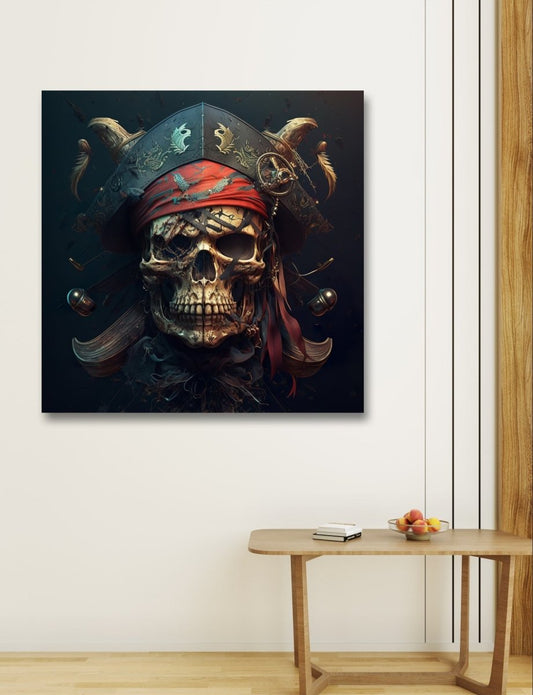 Pirate Skull ☠️ Ai Illustration Canvas Print Picture Wall Art - SPC214 - Art Fever - Art Fever