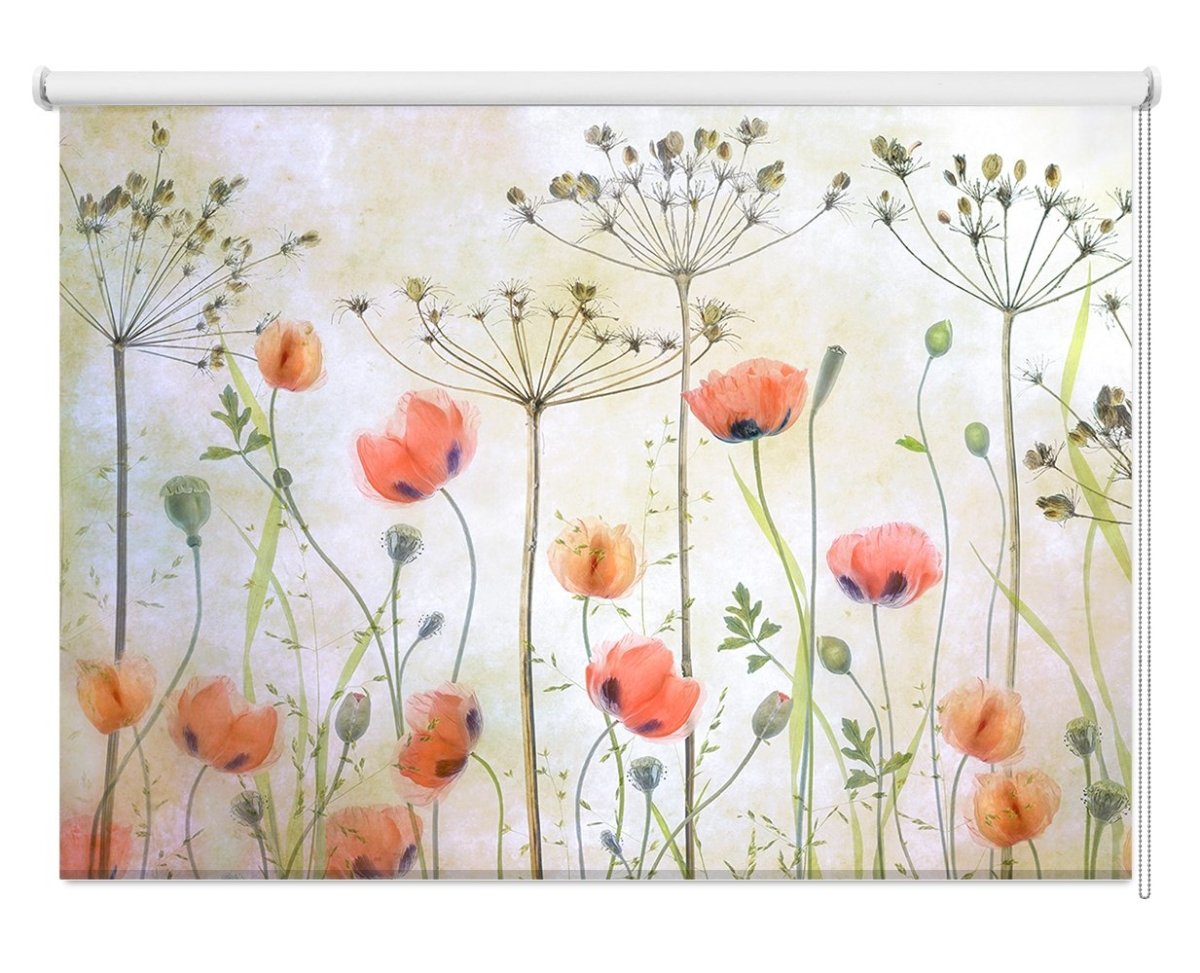 Poppy Meadow Printed Picture Photo Roller Blind - 1X1673301 - Art Fever - Art Fever