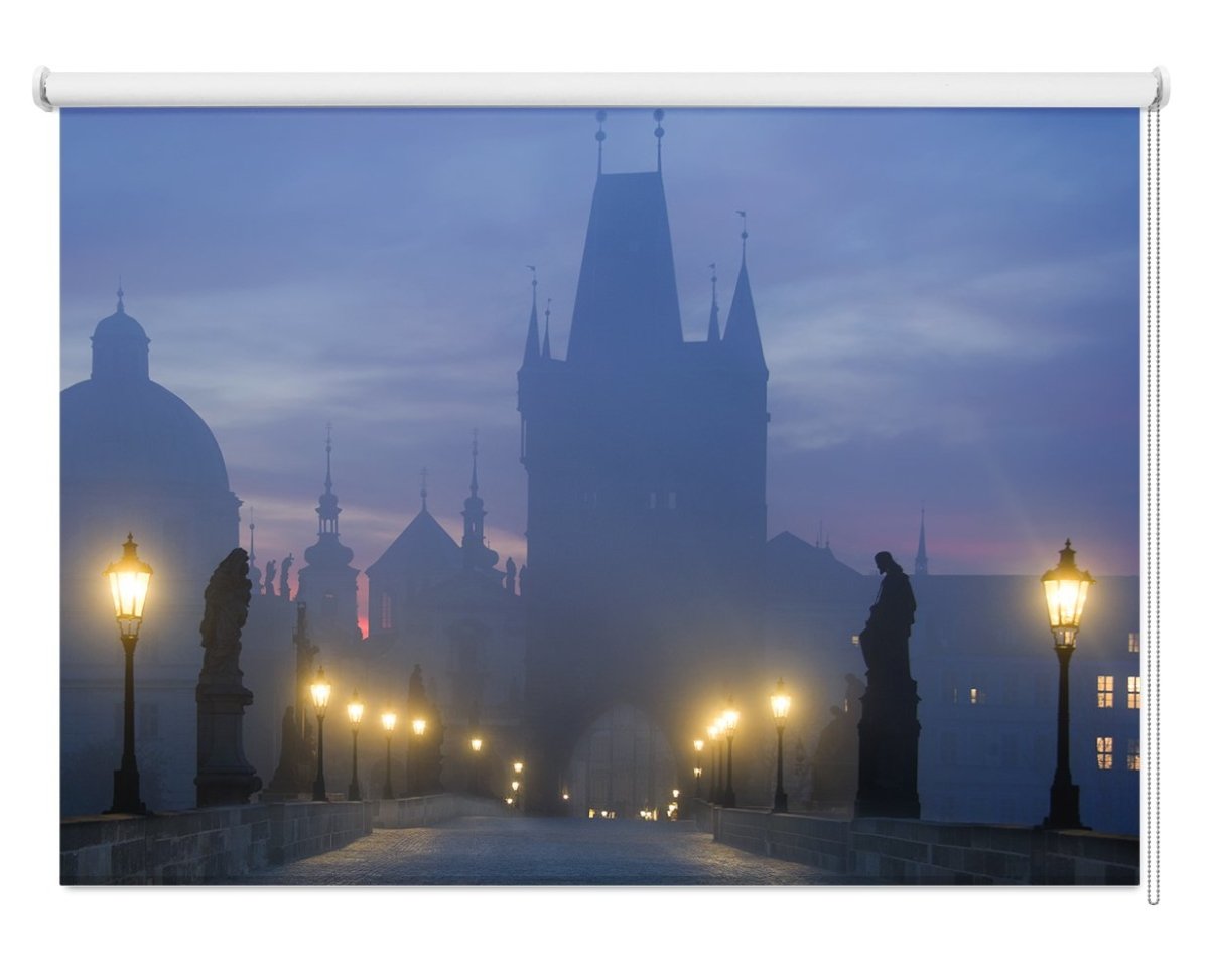 Prague Is Awakening Printed Picture Photo Roller Blind - 1X50567 - Art Fever - Art Fever