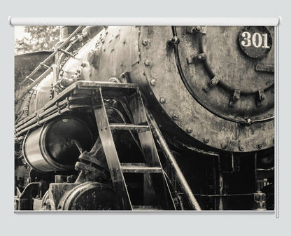 Printed Picture Photo Roller Blind Old Black Locomotive Train Close Up - RB1013 - Art Fever - Art Fever