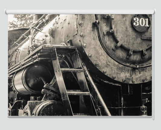 Printed Picture Photo Roller Blind Old Black Locomotive Train Close Up - RB1013 - Art Fever - Art Fever