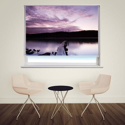 Purple Sunset Pier Printed Picture Photo Roller Blind - RB223 - Art Fever - Art Fever