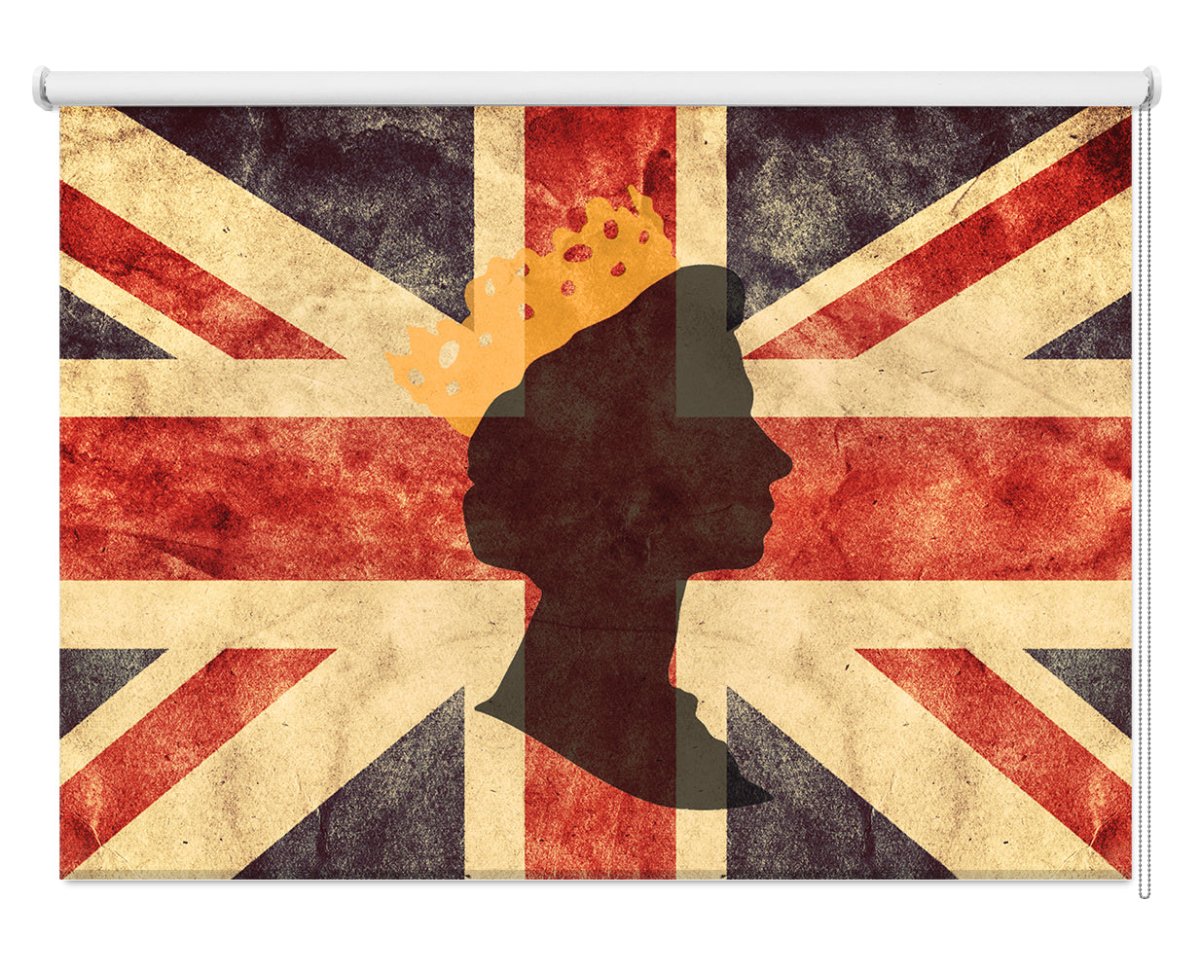 Queen Elizabeth II Union Jack Design Printed Photo Roller Blind - RB1273 - Art Fever - Art Fever
