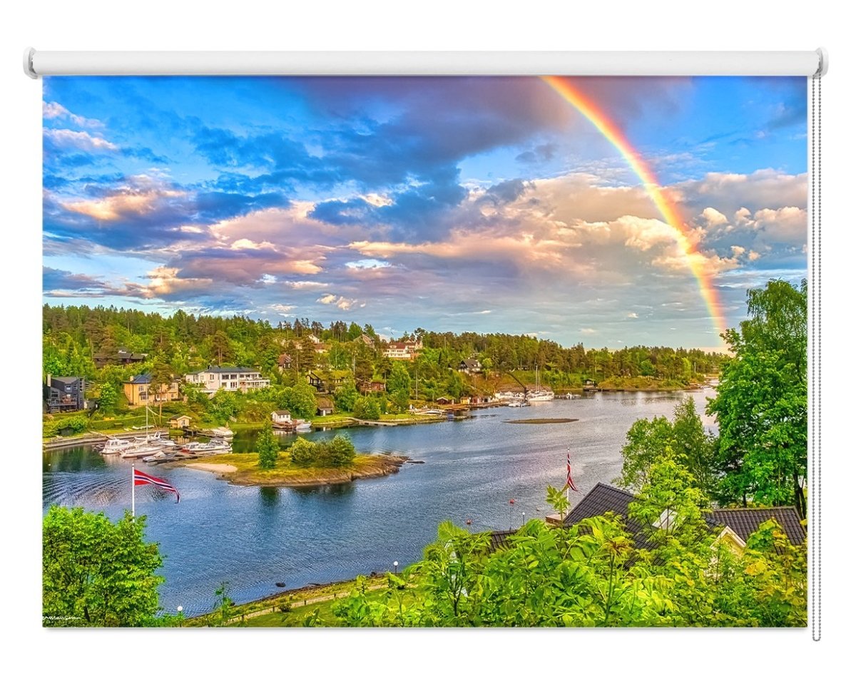 Rainbow over the Lake Printed Picture Photo Roller Blind- 1X1612188 - Art Fever - Art Fever