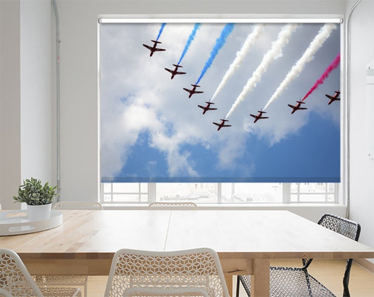 Red Arrows in the Blue Sky Printed Picture Photo Roller Blind - RB666 - Art Fever - Art Fever